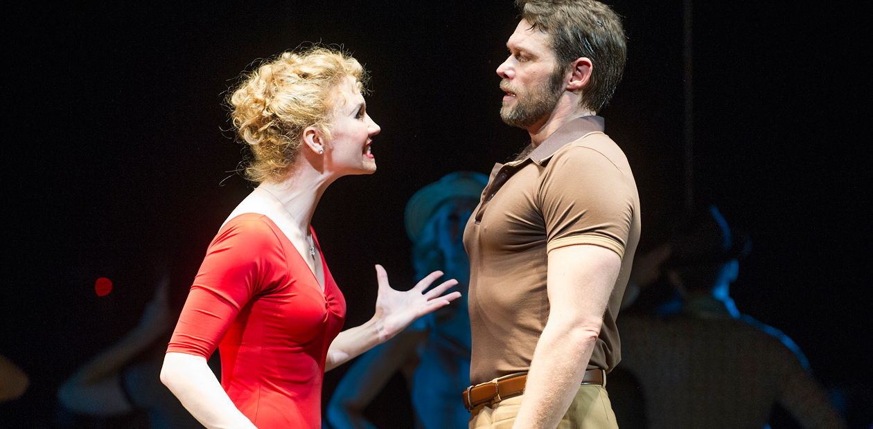 Scarlett Strallen (Cassie) and John Partridge (Zach) in A Chorus Line at the Palladium. Photo: Tristram Kenton