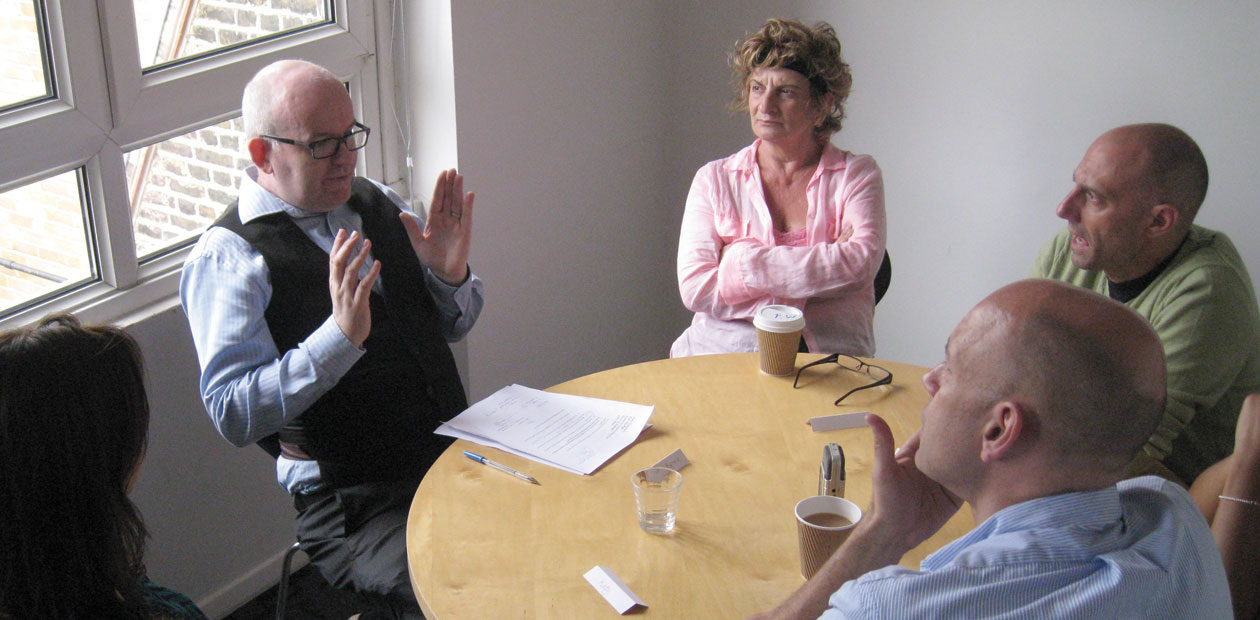 Katy Daghorn, John Byrne, Norma Atallah, Karl Moffatt and John Barr debate the casting process