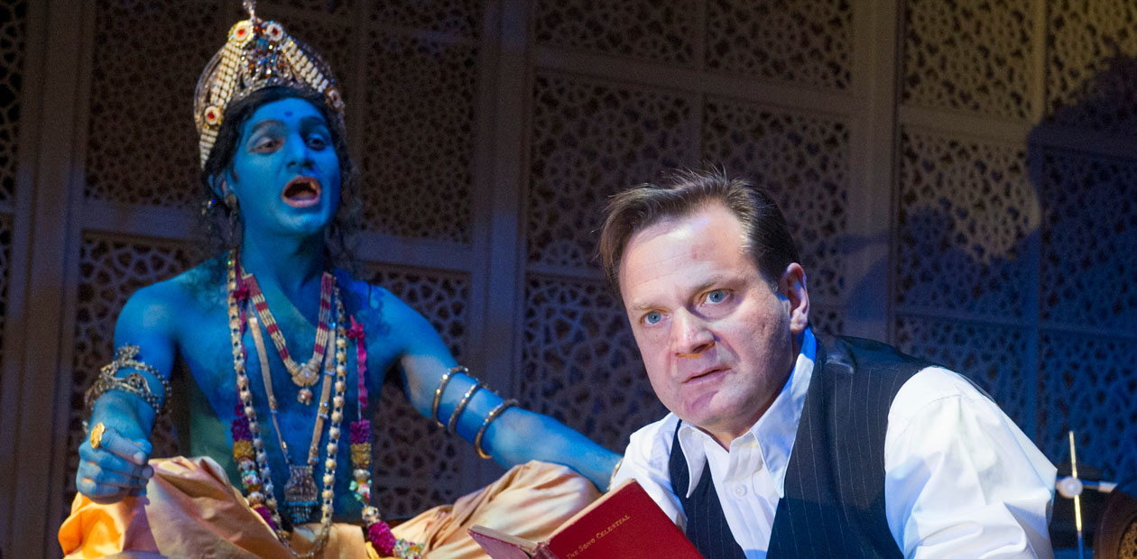 Peter Singh as Lord Krishna and Tom Beard as Radcliffe in Drawing the Line. Photo: Alastair Muir