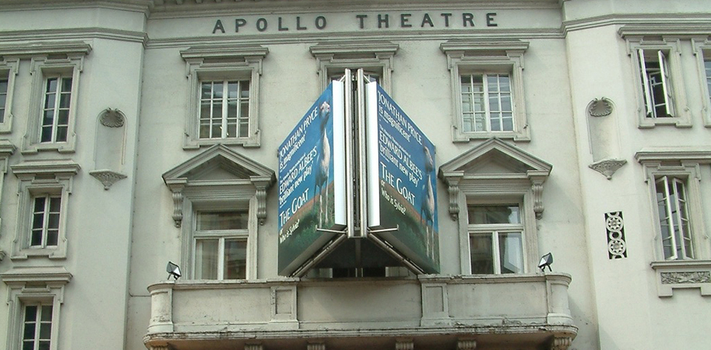 The exterior of the Apollo Theatre in the West End