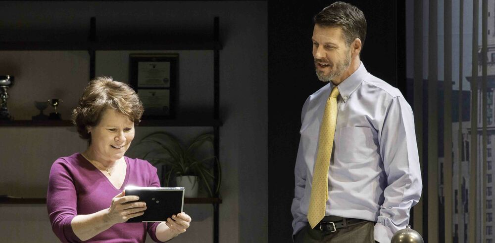 Imelda Staunton with Lloyd Owen in Good People at the Noel Coward Theatre. Photo: Johan Persson