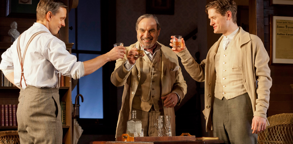 Trevor White, David Suchet and Kyle Soller in Long Day's Journey Into Night. Photo: Johan Persson