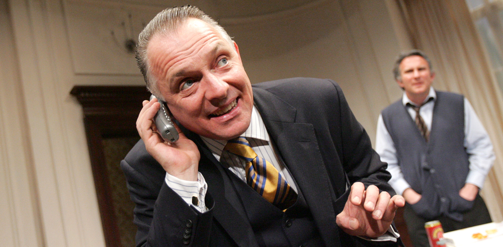 Rik Mayall with Clive Hayward in The New Statesman – The Blair B'Stard Project at the Trafalgar Studios, London, in 2006. Photo: Alastair Muir