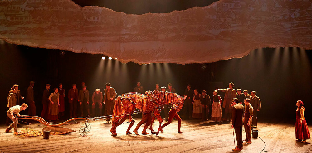 The cast of War Horse at the New London Theatre. Photo: Brinkhoff Mogenburg