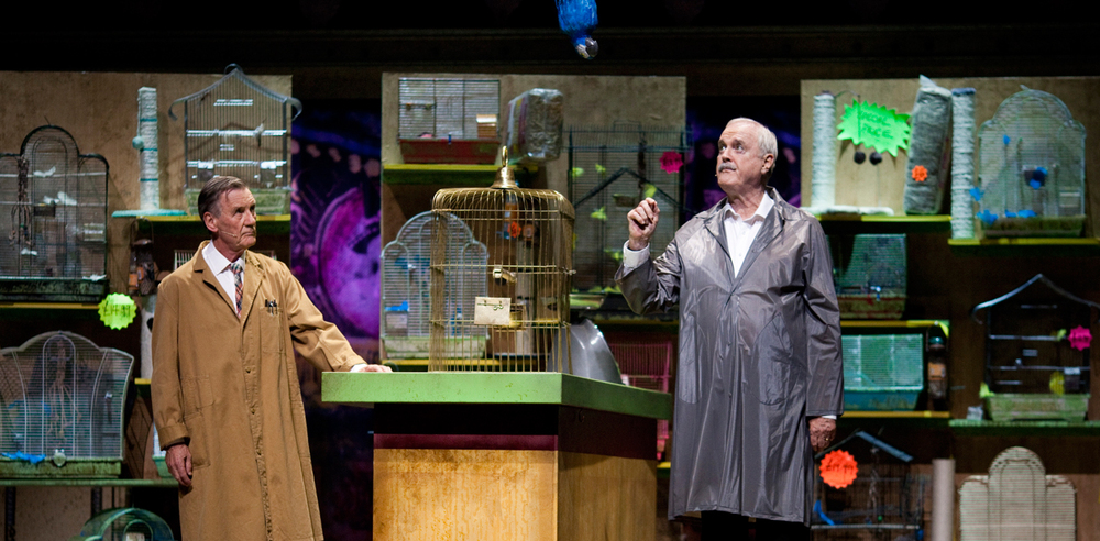 A scene from Monty Python Live (Mostly)  –  a comedy show can be one man and a mic or have hundreds of cues and props. Photo: Ludwig Shammasian