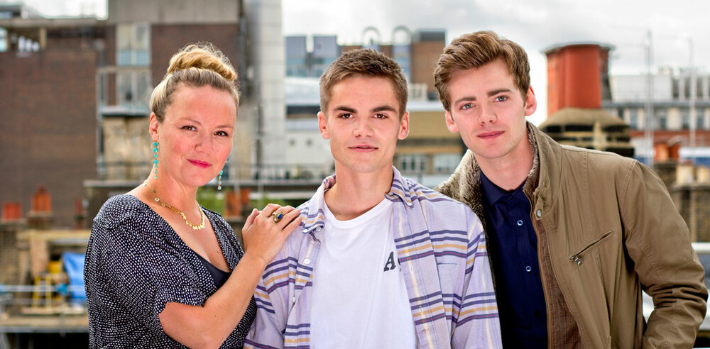 Charlie Brooks with Sam Jackson and Thomas Law. Photo: Anton Belmonte