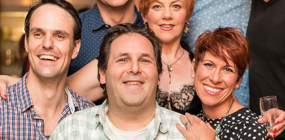 David Babani (centre) with Forbidden broadway cast members Ben Lewis, Sophie-Louise Dann and Anna-Jane Casey. Photo: Jamie Scott-Smith/www.tenbyeight.co.uk