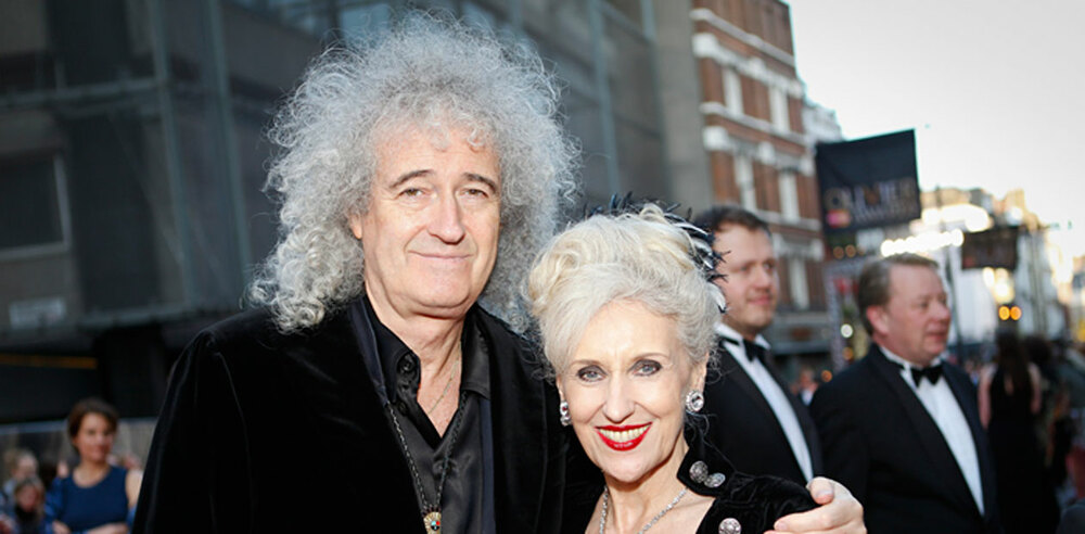 Brian May and Anita Dobson. May will appear via video projection in the new tour of Return to the Forbidden Planet. Photo: Pamela Raith.