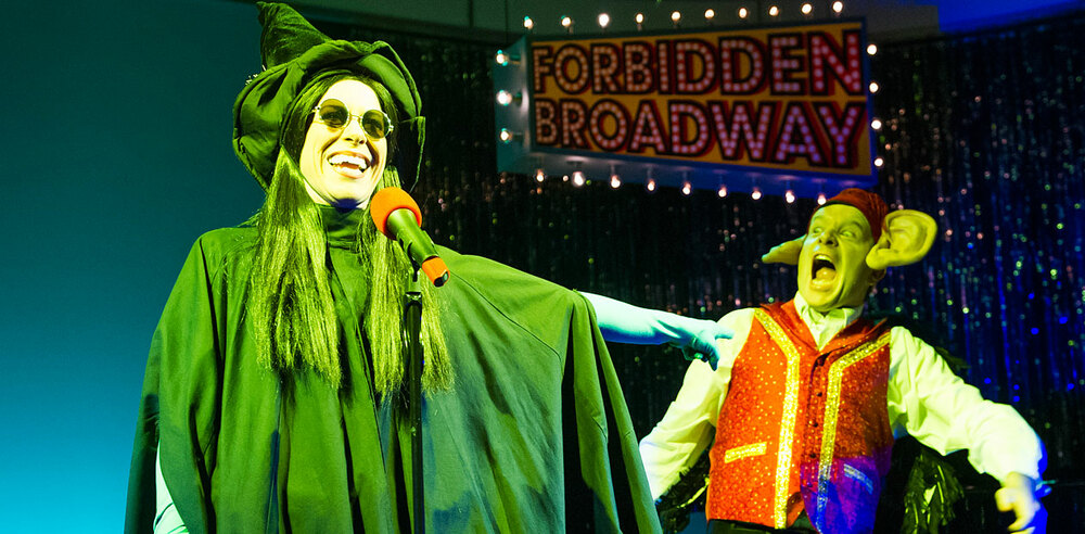 Anna-Jane Casey and Damian Humbley in Forbidden Broadway. Photo: Tristram Kenton