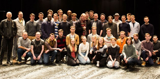 Michael Morpurgo with the new cast of War Horse. Photo: Helen Maybanks