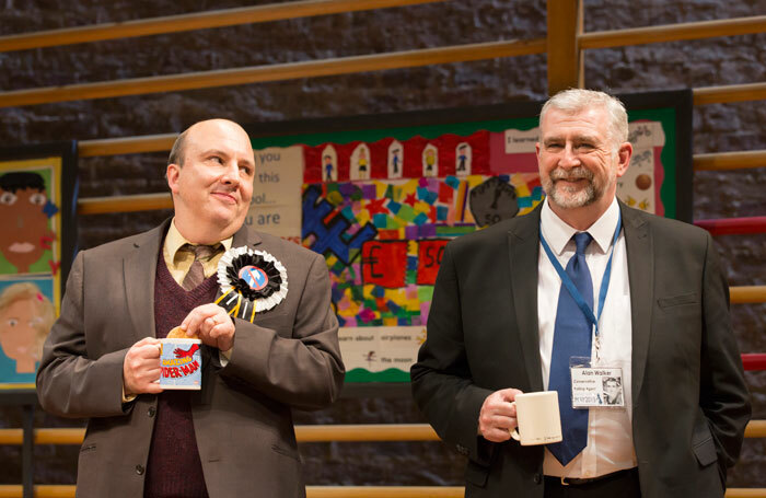 Paul Chahidi and Gerard Horan in The Vote at Donmar Warehouse. Photo: Johan Persson