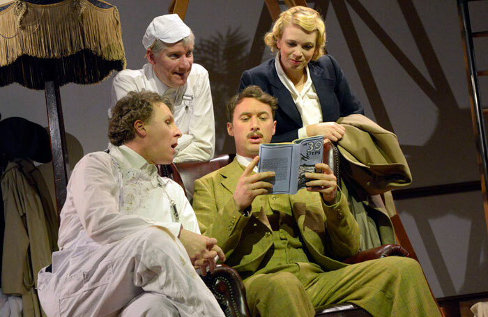 Richard Earl, Patrick Bridgman, Jonny McPherson and Frances Marshall in The 39 Steps. Photo: Keith Pattison