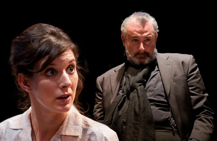 Louise Ford and John Hodgkinson in Orson's Shadow at the Southwark Playhouse. Photo: Simon Annand