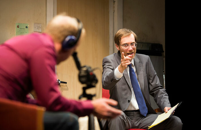 Steffan Rhodri and Stephen Merchant in The Mentalists. Photo: Helen Maybanks