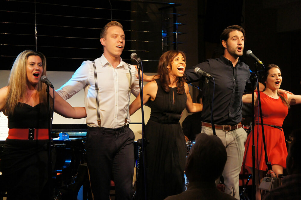 Sally Samad, Steffan Lloyd-Evans, Debbie Kurup, Oliver Tompsett and Alexandra Da Silva at The Pheasantry. Photo: Bonnie Britain