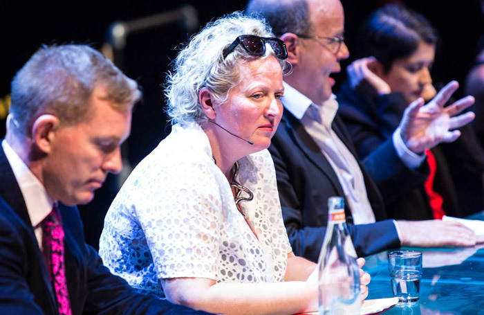 Jenny Sealey speaking at the Act for Change event at the National Theatre. Photo: Helen Murray