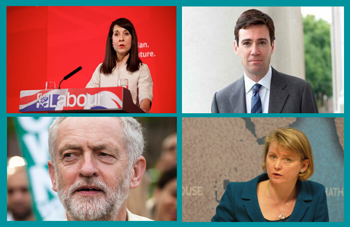 Clockwise from top left: Liz Kendall, Andy Burnham, Jeremy Corbyn and Yvette Cooper