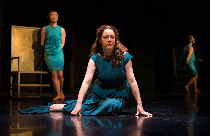 Nadia Albina and Derbhle Crotty in Hecuba at the Swan Theatre, Stratford-upon-Avon. Photo: Topher McGrillis