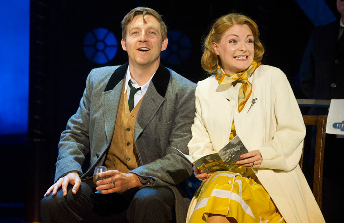 Haydn Oakley and Laura Pitt-Pulford in The Smallest Show on Earth at the Mercury Theatre, Colchester. Photo: Alastair Muir