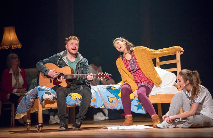 Ryan Fletcher, Cassie Webb and Joanne Thomson in The Choir at the Citizens Theatre, Glasgow. Photo: James Glossop