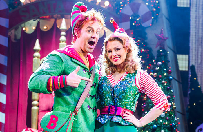 Kimberley Walsh and Ben Forster in Elf the Musical  at the Dominion Theatre. Photo: Tristram Kenton