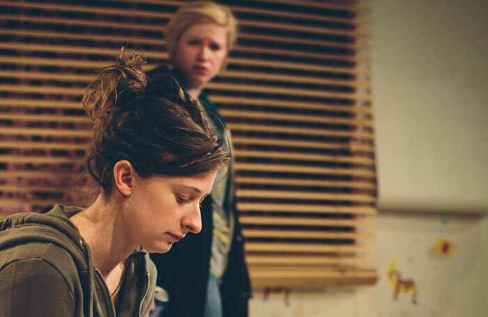 Sophie Steer and Sally Hodgkiss in Sparks at the Old Red Lion Theatre. Photo: JFK Man