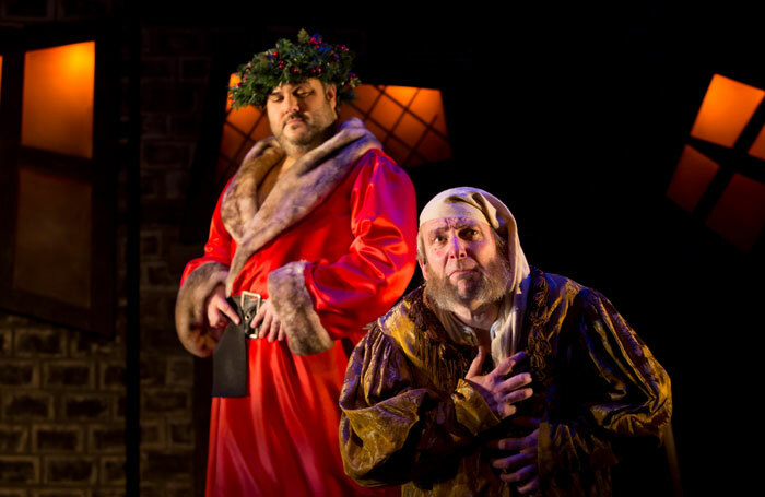 Darren Lake and Derek Frood in A Christmas Carol at Exeter's Northcutt Theatre. Photo: Farrows Creative