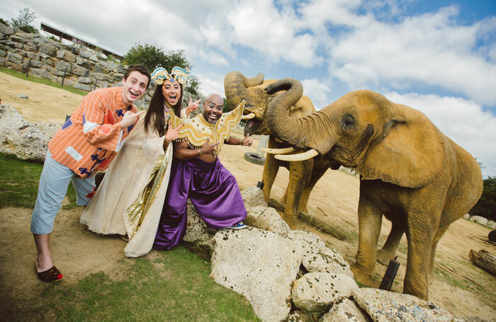 Cast members from Aladdin at the Civic Theatre, Chelmsford