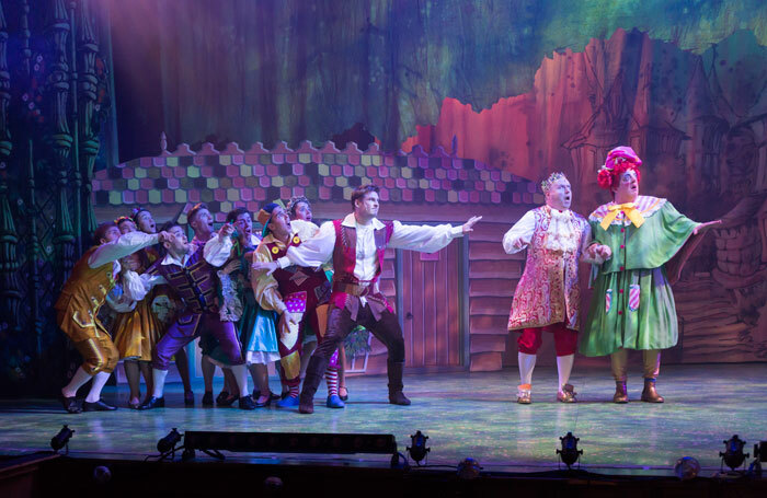 The cast of Jack and the Beanstalk at the Beck Theatre, Hayes. Photo: Tigz Rice