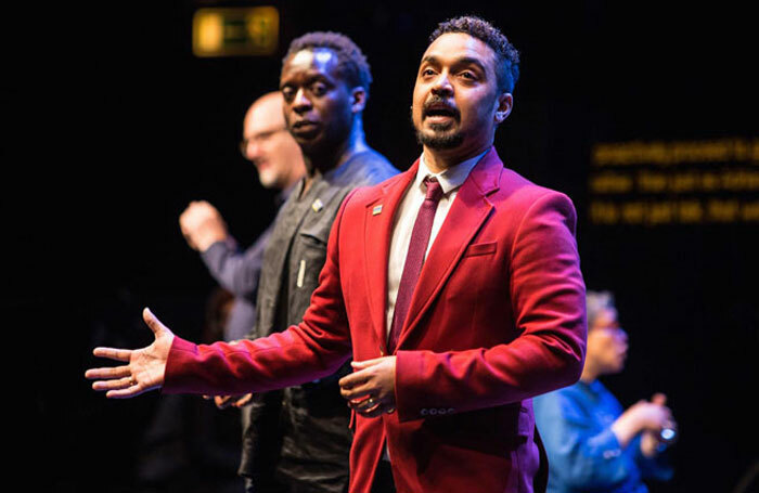 Act for Change campaigners Danny Lee Wynter and Kobna Holdbrook-Smith at the National Theatre in June 2015. Photo: Helen Murray