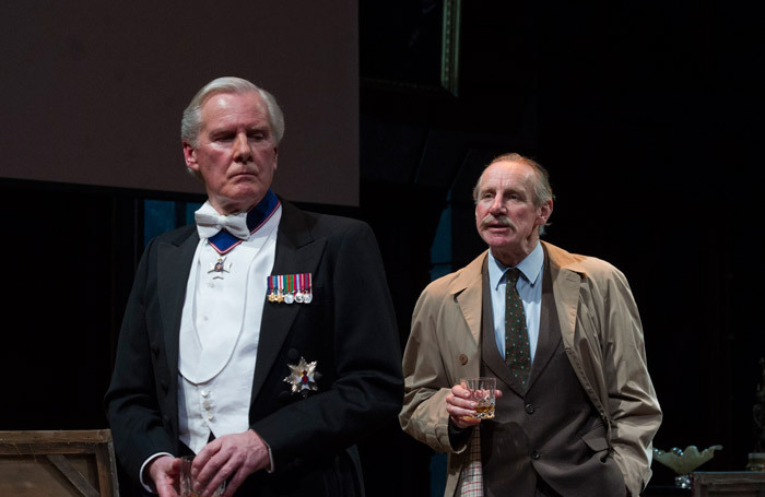 David Robb and Nicholas Farrell in Single Spies at Birmingham Repertory Theatre. Photo Alastair Muir