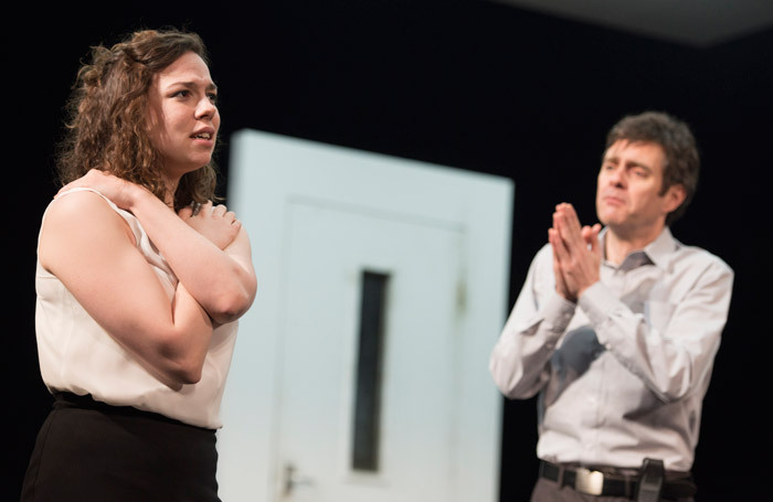 Camrie Palmer and Paul Higgins in Blackbird at Citizens Theatre, Glasgow. Photo: Tim Morozzo