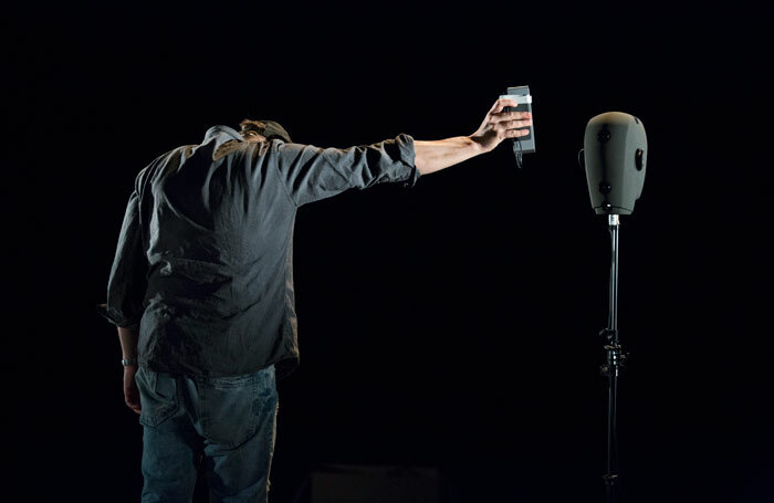 Simon McBurney in Complicite's The Encounter. Photo: Gianmarco Bresadola