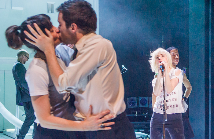 Lorena Randi, Daniel Hay Gordon and Jane Horrocks in If You Kiss Me, Kiss Me at the Young VIc. Photo: Tristram Kenton