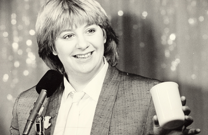 Victoria Wood at the King's Head in 1983. Photo: Alex von Koettlitz/Panic Pictures