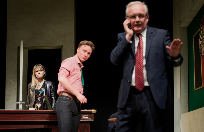 A View from Islington North: Sarah Alexander, Joseph Prowen and Bruce Alexander in The Accidental Leader. Photo: Robert Workman