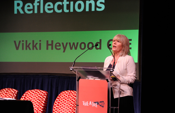 Vikki Heywood speaking at the Theatre 2016 conference. Photo: Alex Brenner