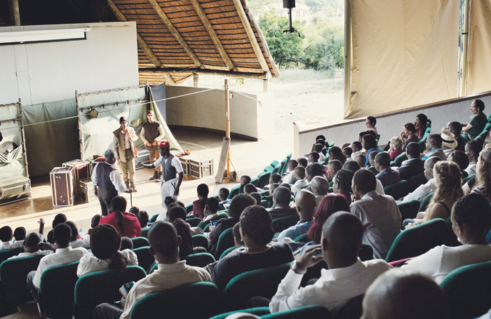 The Globe to Globe Hamlet company performing in Botswana. Photo: Ian Winstanley