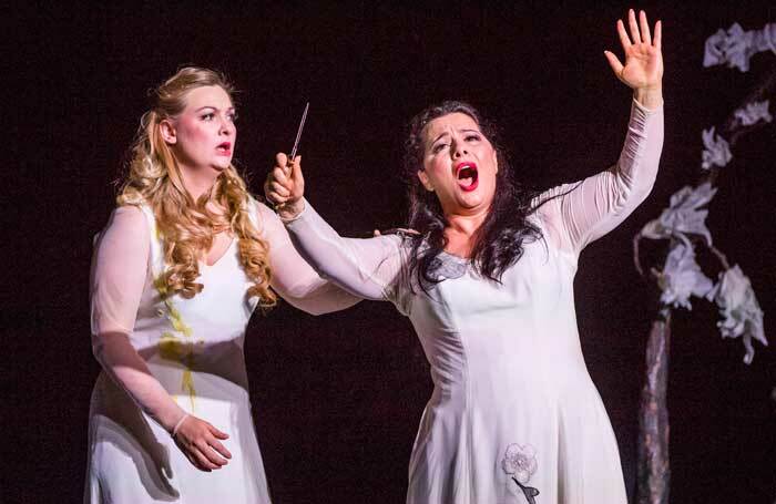 Jennifer Davis and Lianna Haroutounian in Il Trovatore at the Royal Opera House. Photo: Tristram Kenton