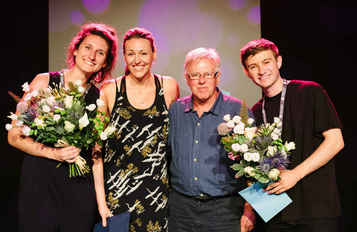 Spotlight prize winners with judges Suranne Jones and Phil Davis. Photo: Jamie Drew