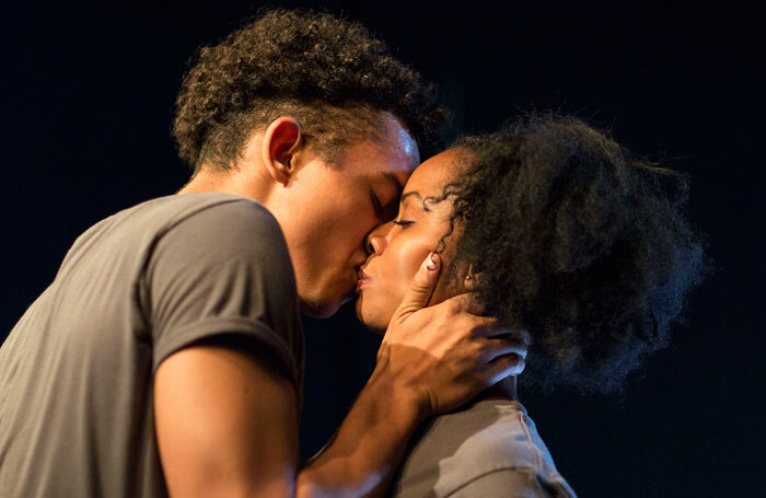 Oliver Clayton and Latanya Peterkin in National Youth Theatre's The Fall at Finborough Theatre, London. Photo: Helen Maybanks