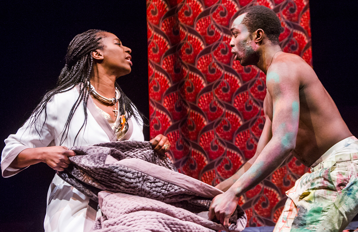 Tanya Moodie and Paapa Essiedu in Hamlet at the Royal Shakespeare Theatre in March 2016. Photo: Tristram Kenton