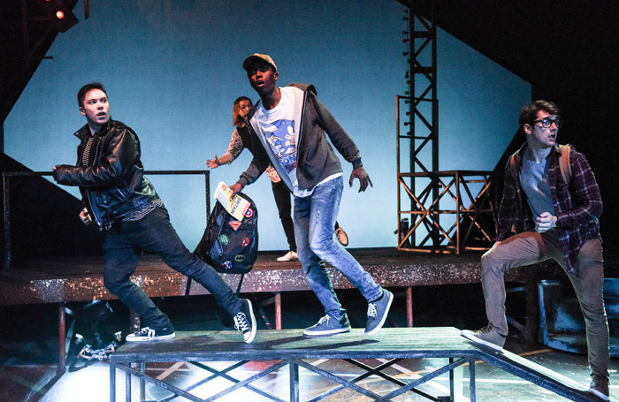 The cast of Ostrich Boys at the Belgrade Theatre, Coventry. Photo: Robert Day