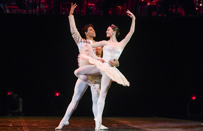 Carlos Acosta and Marianela Nunez in Don Quixote-Pas de Deux and Apollo Pas de Deux from Carlos Acosta The Classical Farewell at the Royal Albert Hall. Photo: Tristram Kenton