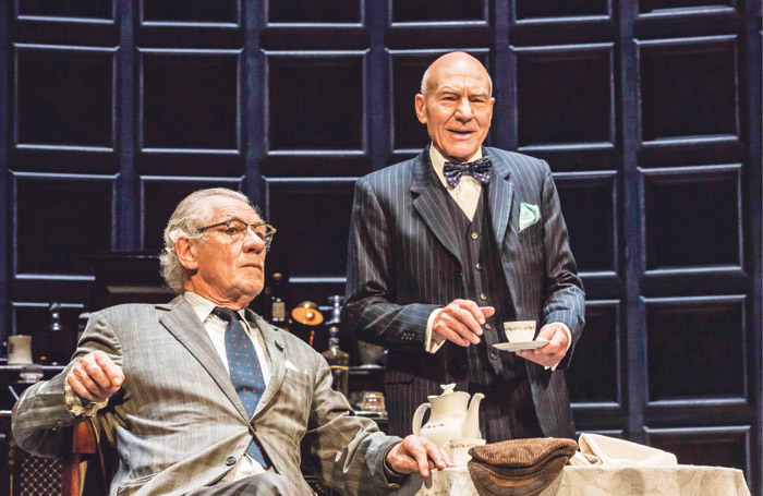 Ian McKellen and Patrick Stewart in No Man's Land at Wyndham's Theatre, London. Photo: Johan Persson