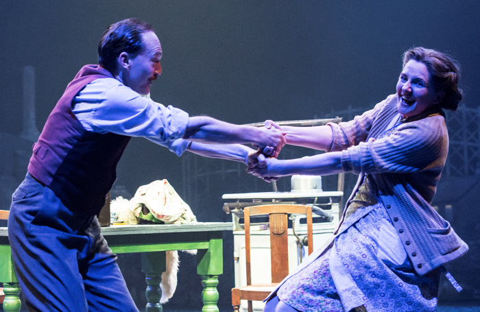 Mark Meadows and Clare Burt in Flowers For Mrs Harris at Sheffield Theatres. Photo: Johan Persson