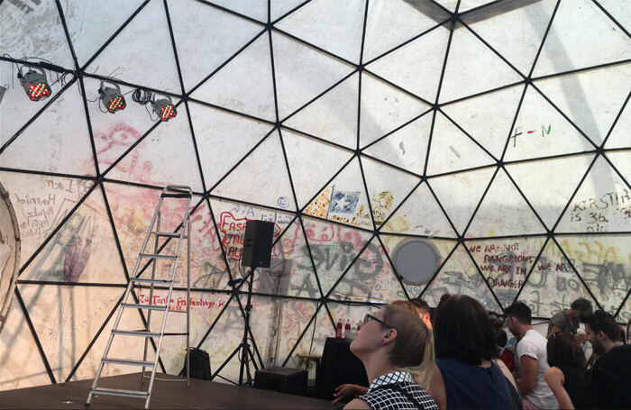 The interior of the Good Chance Dome on the South Bank, London. Photo: Mark Shenton