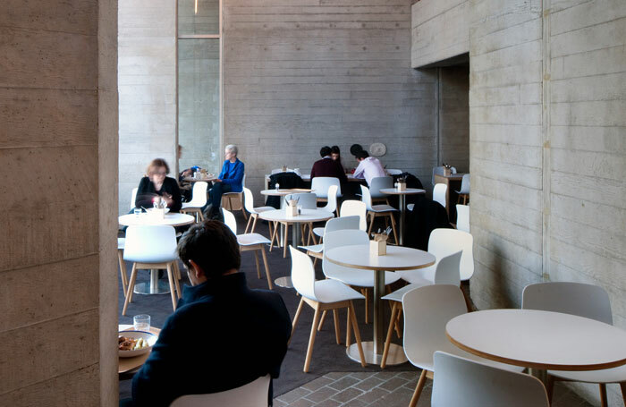 Atrium seating area in the Lyttelton foyer of the National Theatre. Photo: Philip Vile