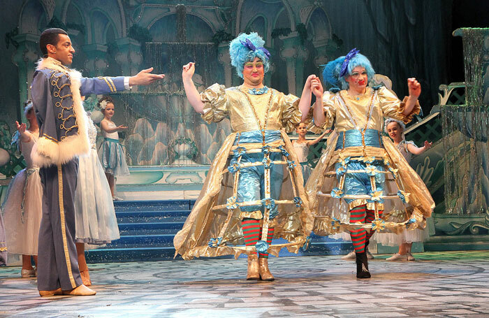 Keith Lynch and James Lecky as the Ugly Sisters in Cinderella at Millennium Forum, Derry-Londonderry