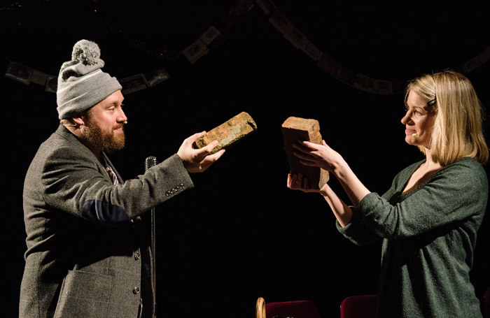 Jonny Donahoe and Rache Parris in Thirty Christmases at the Old Fire Station, Oxford. Photo: Josh Thomalin